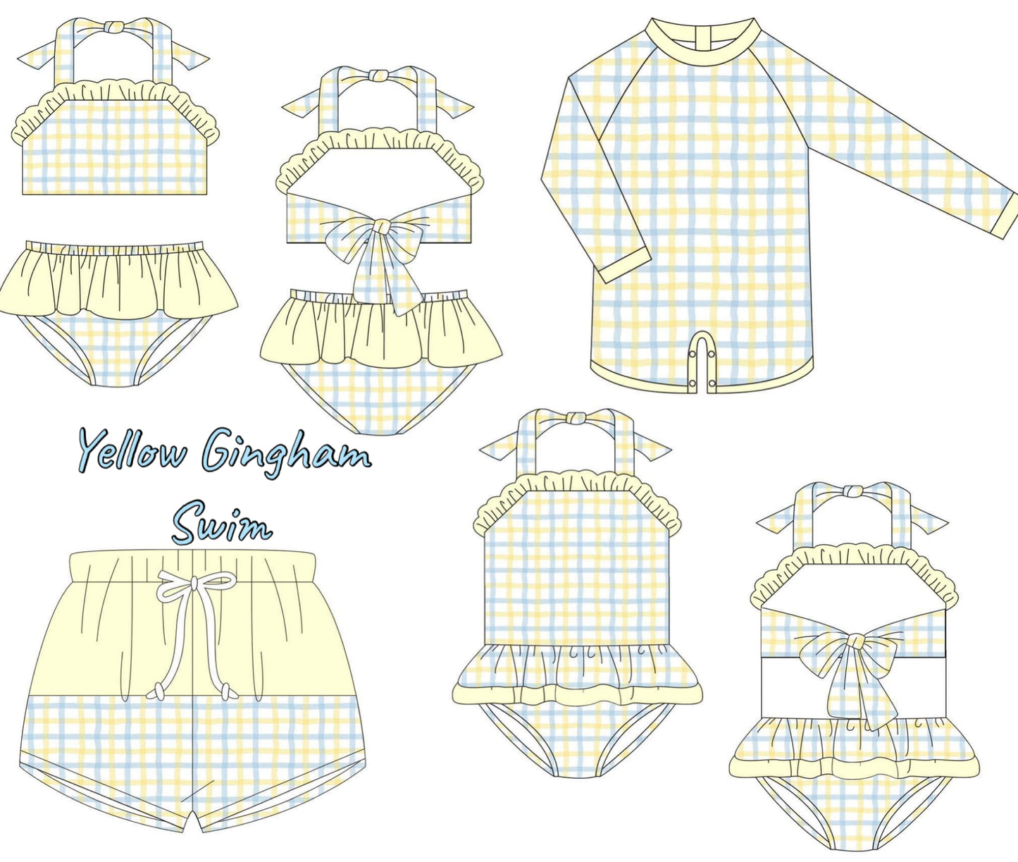 Yellow Gingham Swim