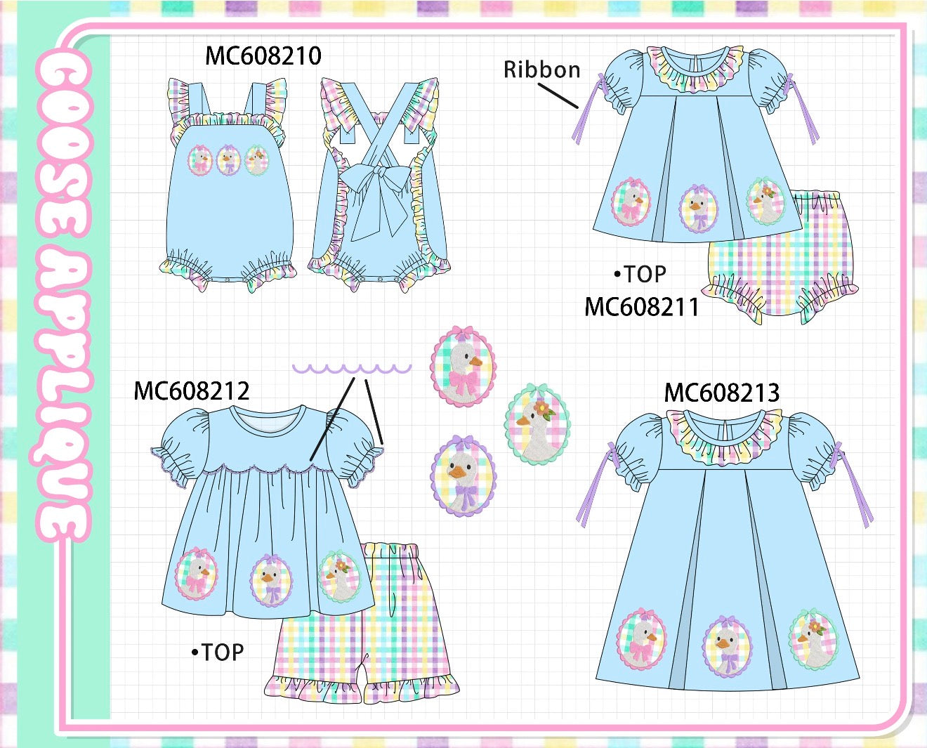 Blue Goose Appliqué PO101