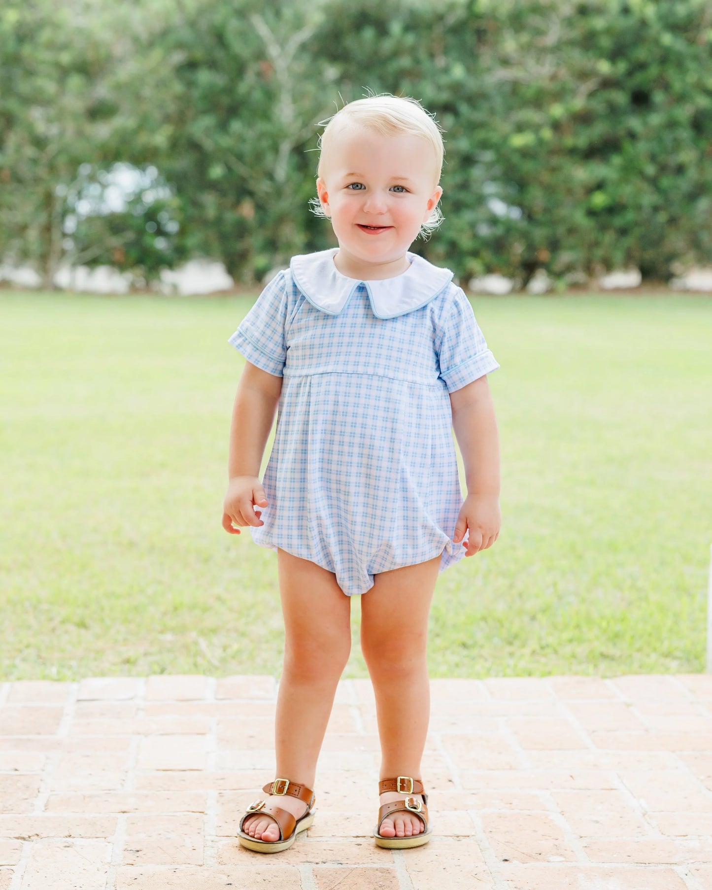 JellyBean Powder Blue Plaid Bubble