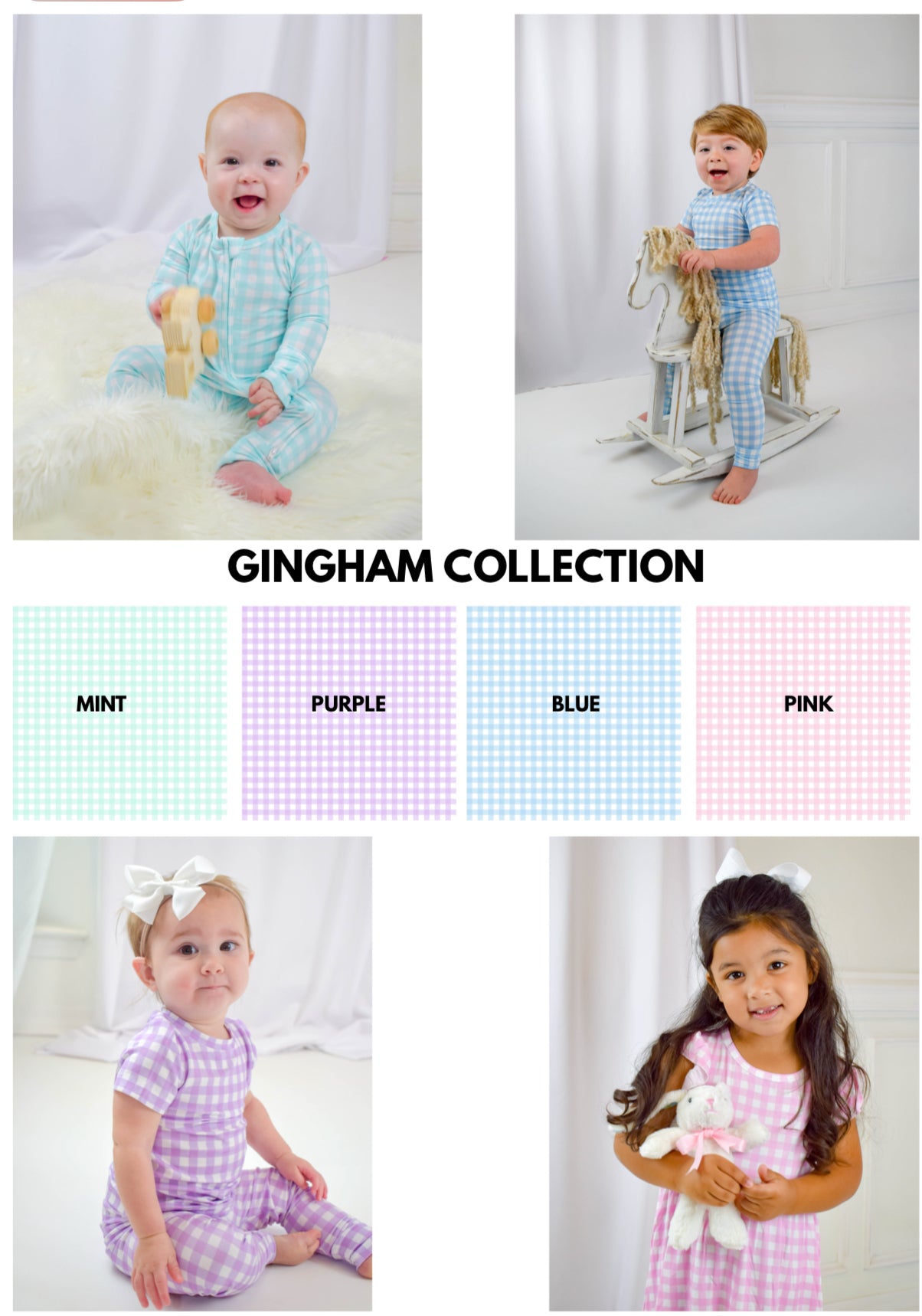 Pink Gingham Bamboo