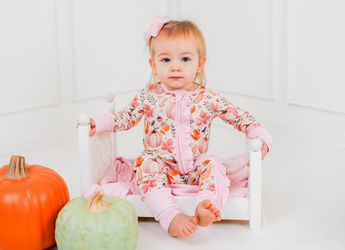 Pink Floral Pumpkin Bamboo