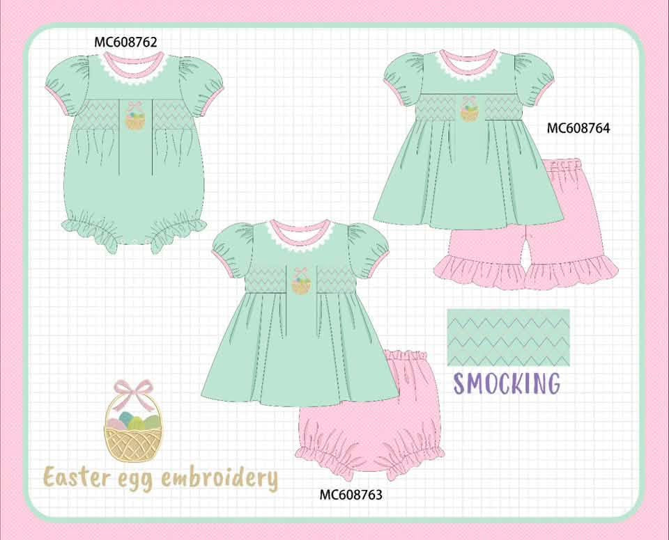 Easter Basket Embroidery Smock PO 102