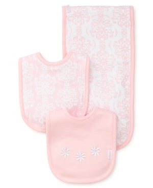 Little Me Bip/Burp Cloth Damask Scroll