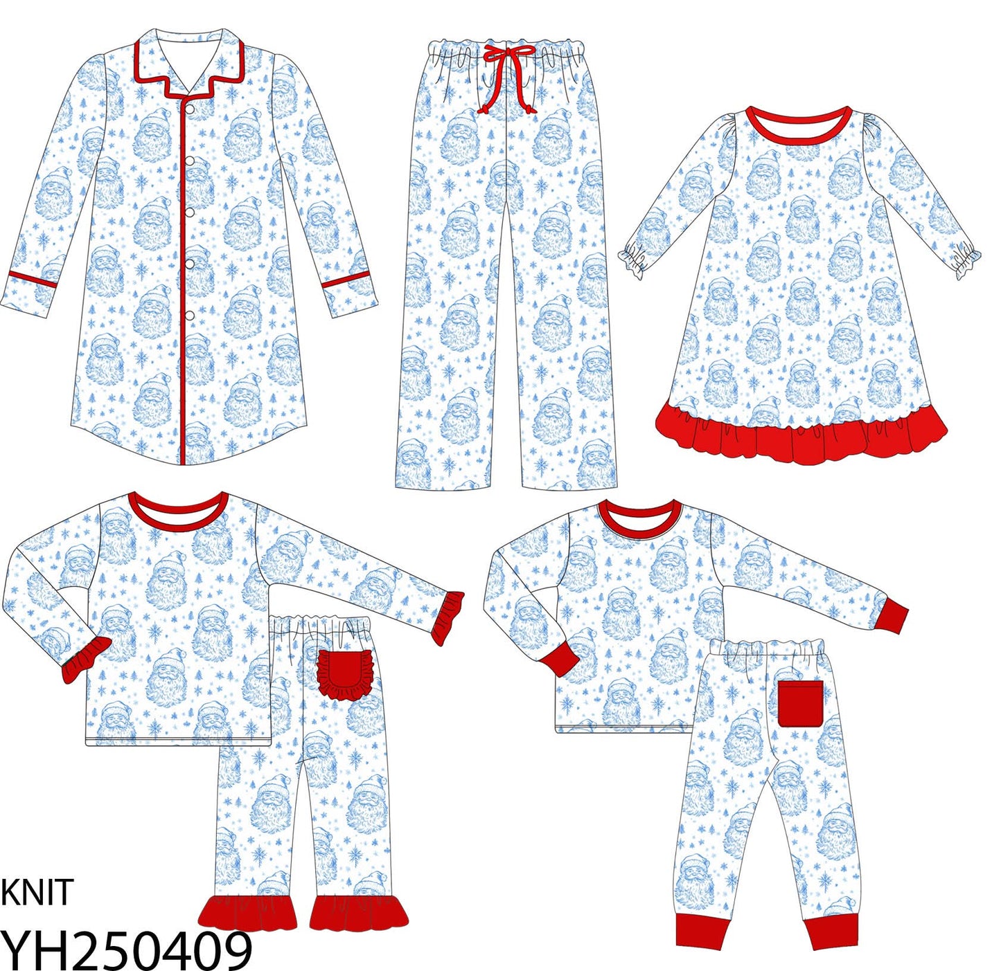 Blue Santa Pjs