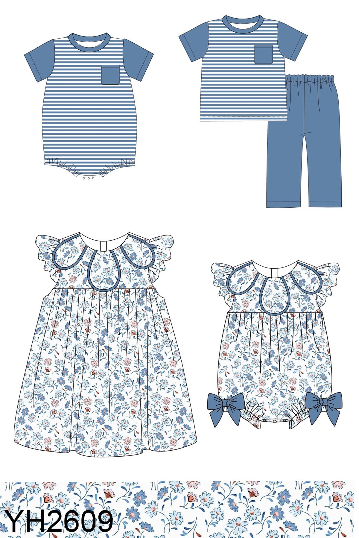 Fall Blue Floral Collection