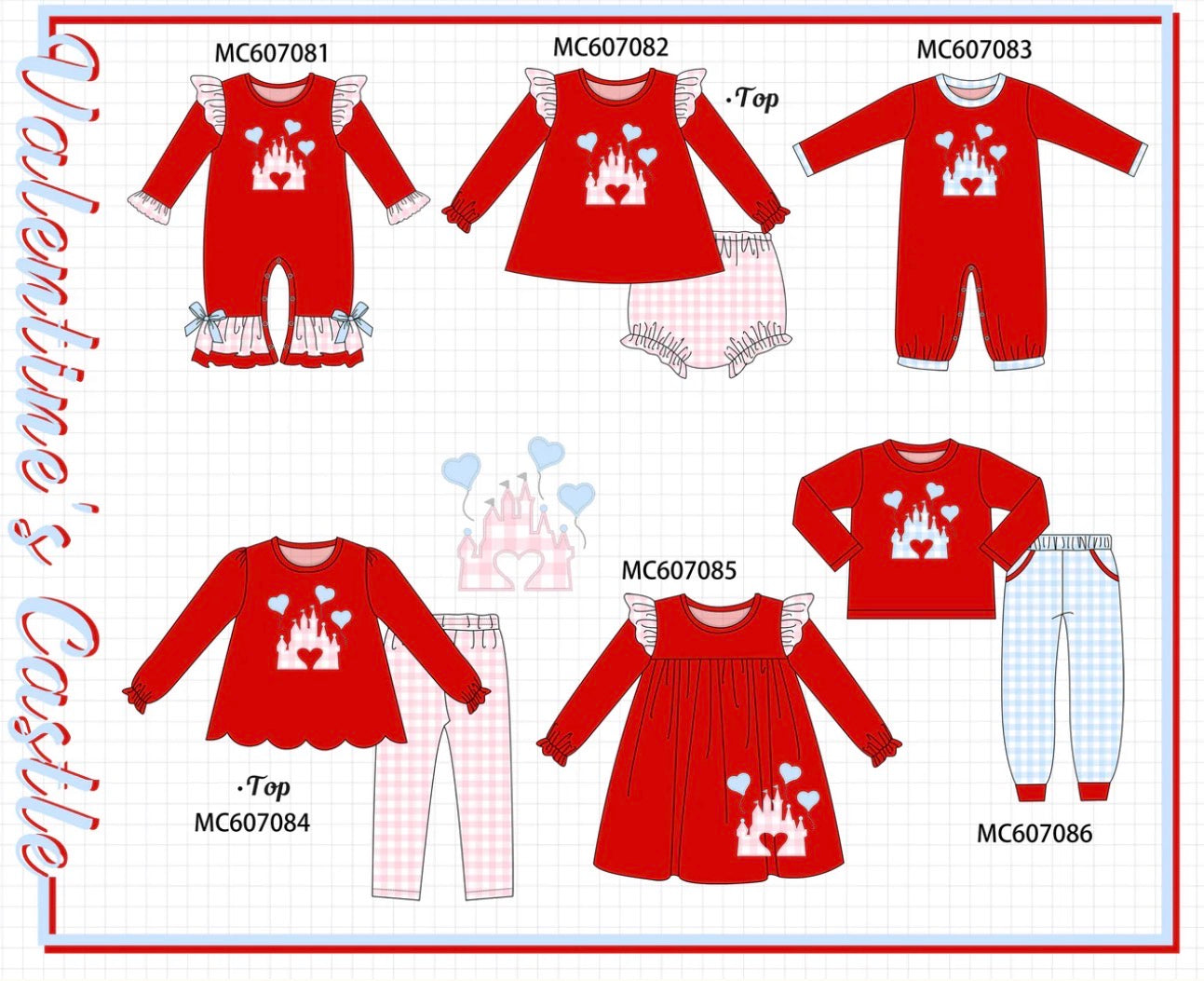 PO98 Red Castle Heart Applique Collection