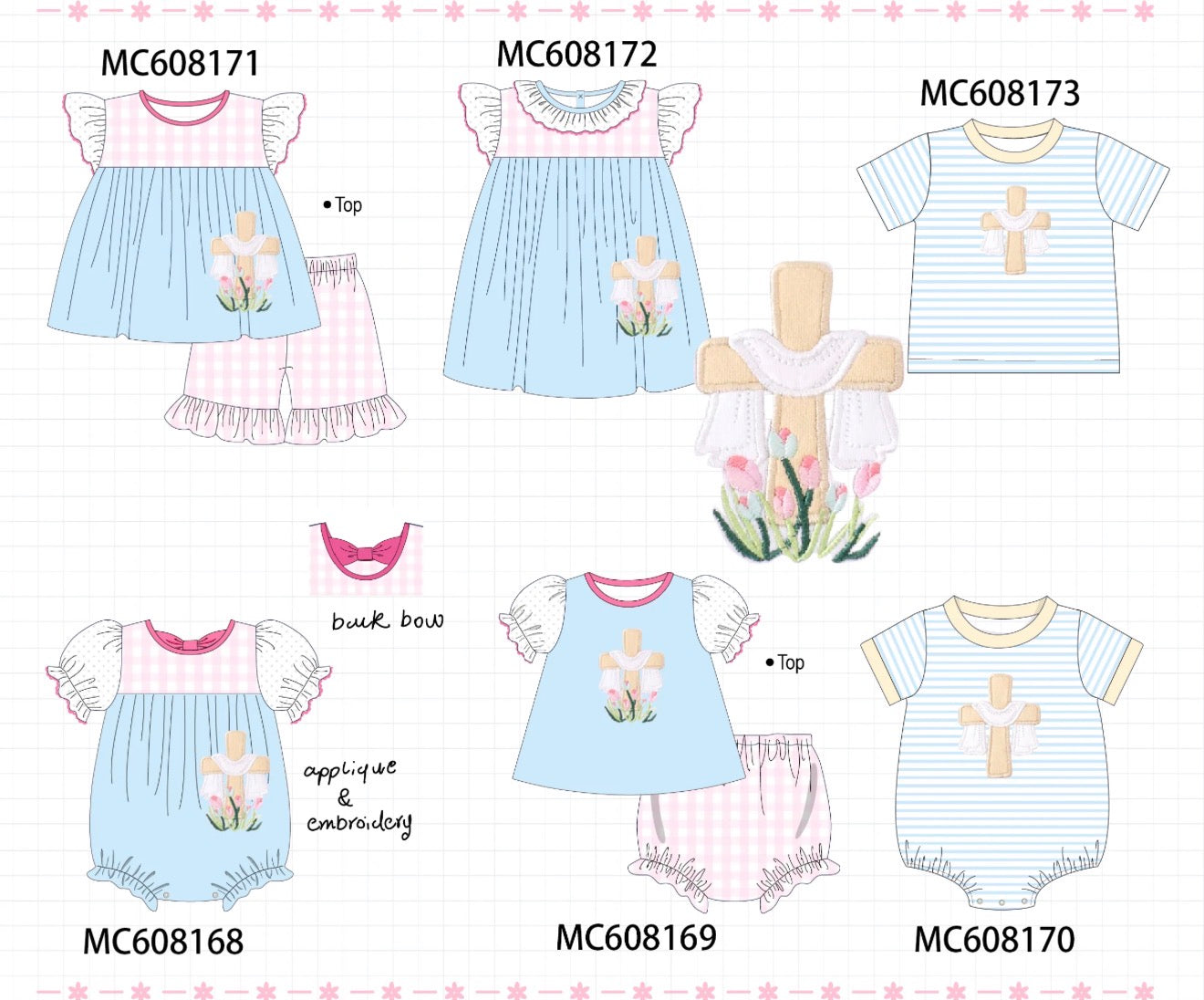 Blue Easter Cross Floral PO101