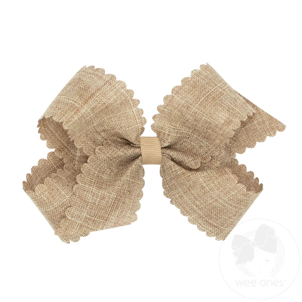 Wee Ones Linen Scalloped Bows