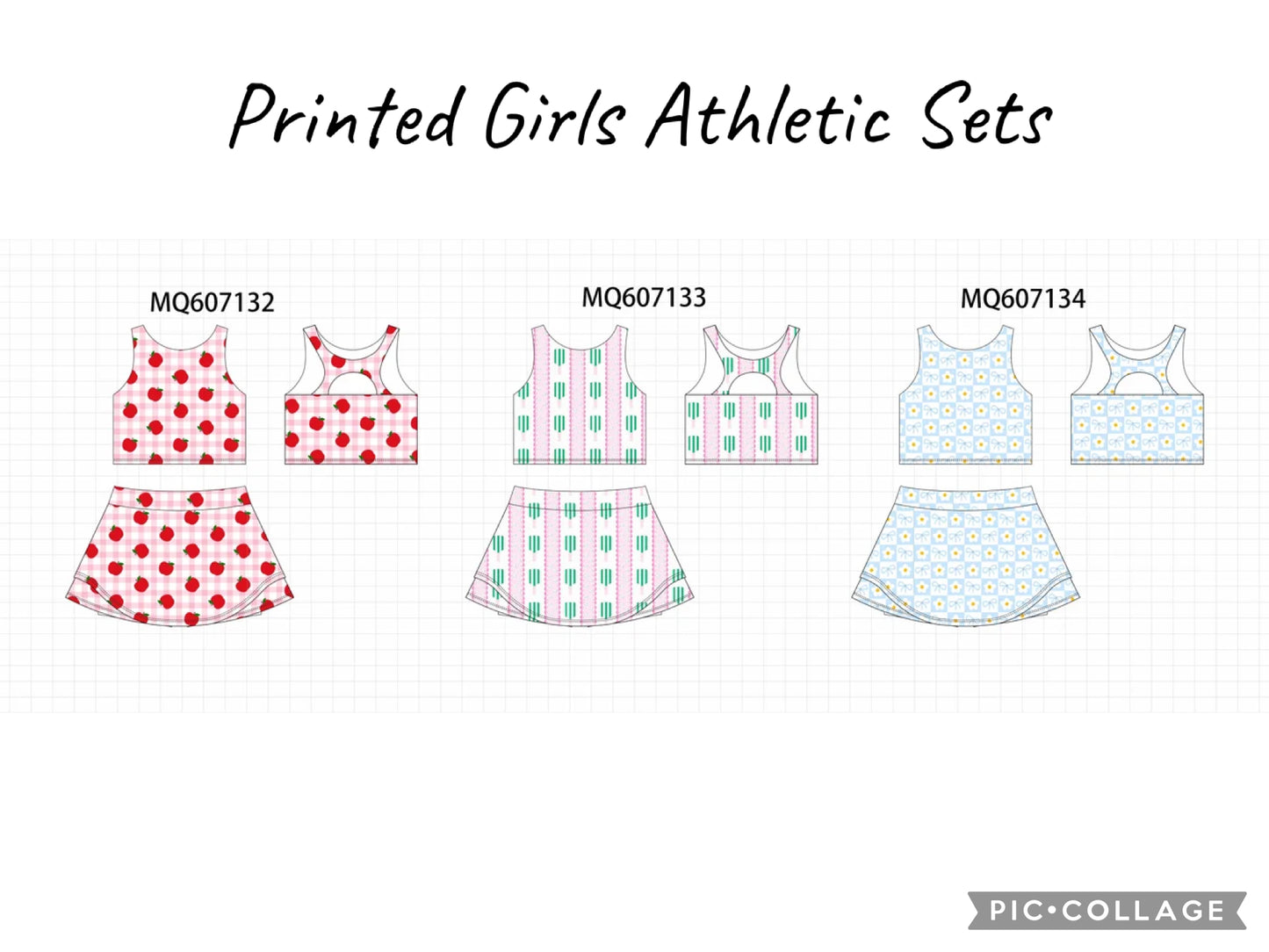 Printed Girls Athletic Sets PO100 (