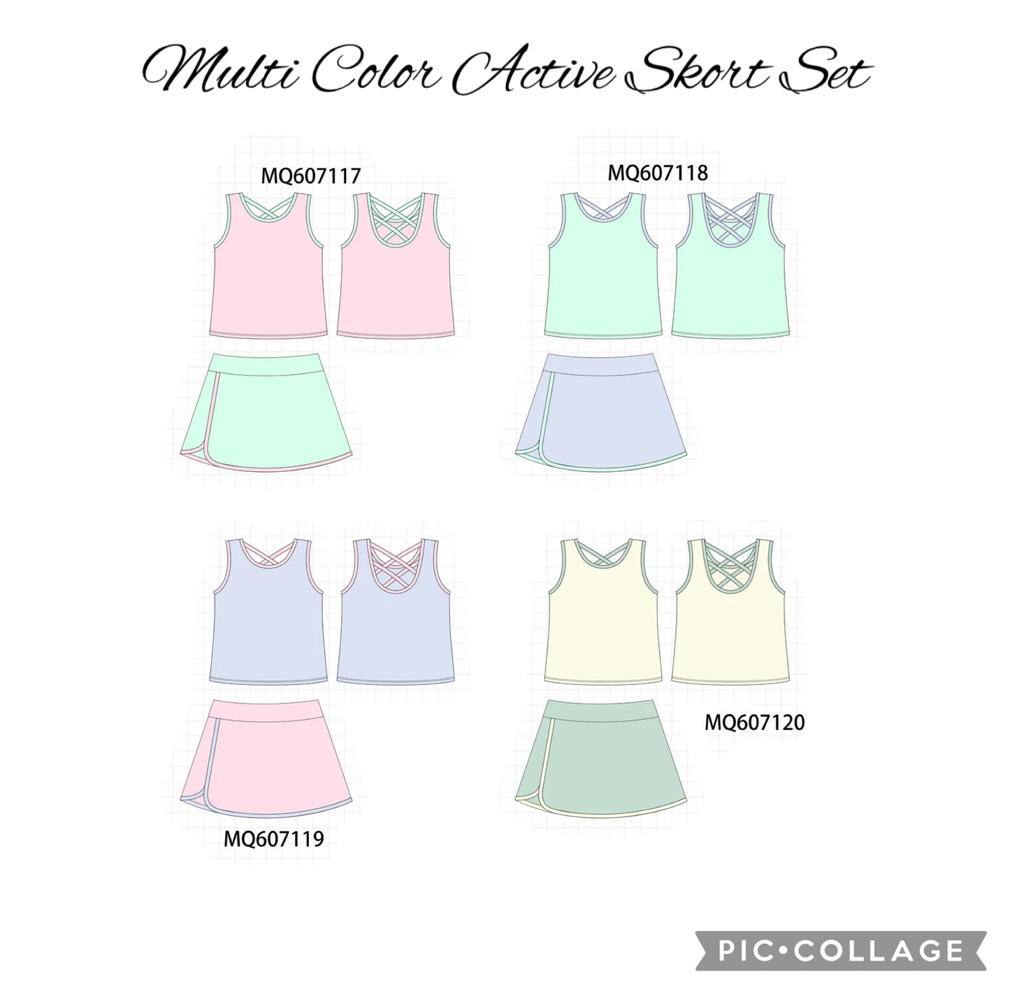 Multi Colored Active Skort Sets PO100