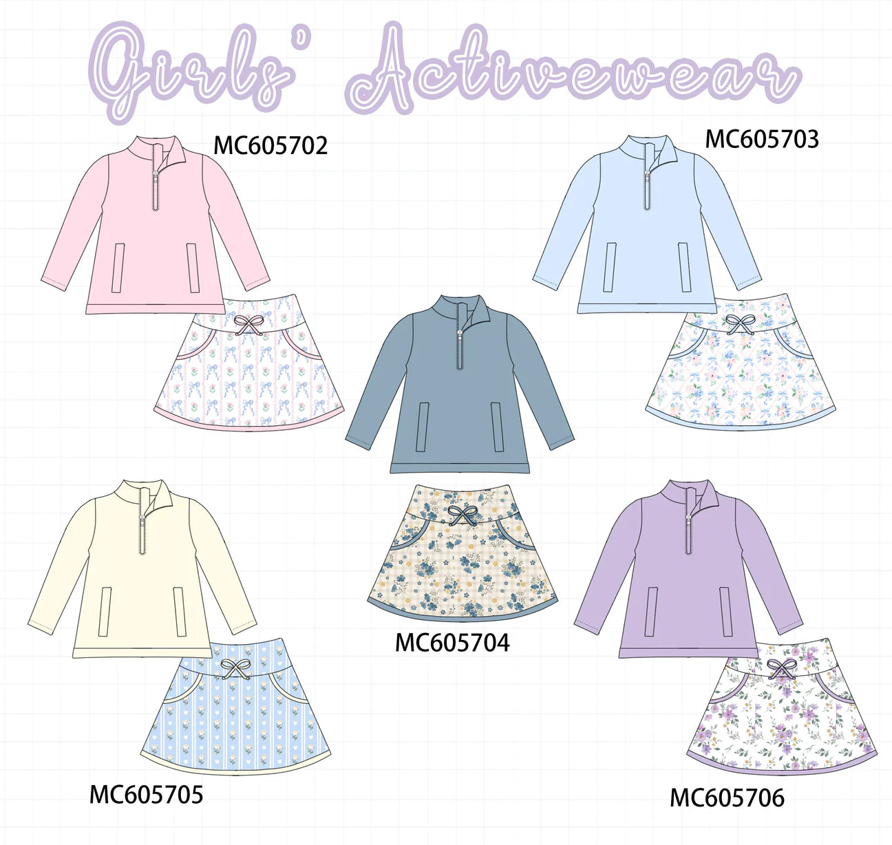 PO93 Floral Active Skort Sets