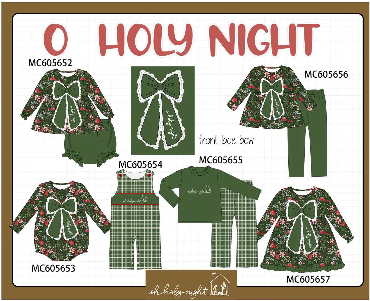 PO 93 O Holy Night Green Floral Print
