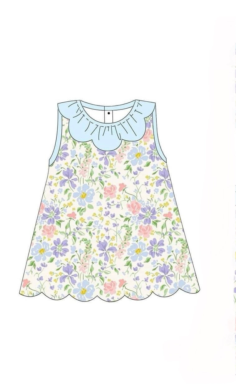 Scallop Floral Dress