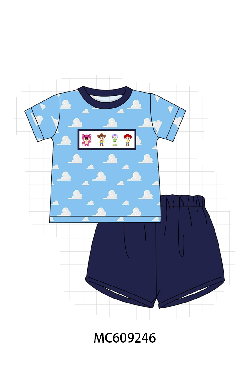 PO104 Blue toy story embroidery ruffle collection