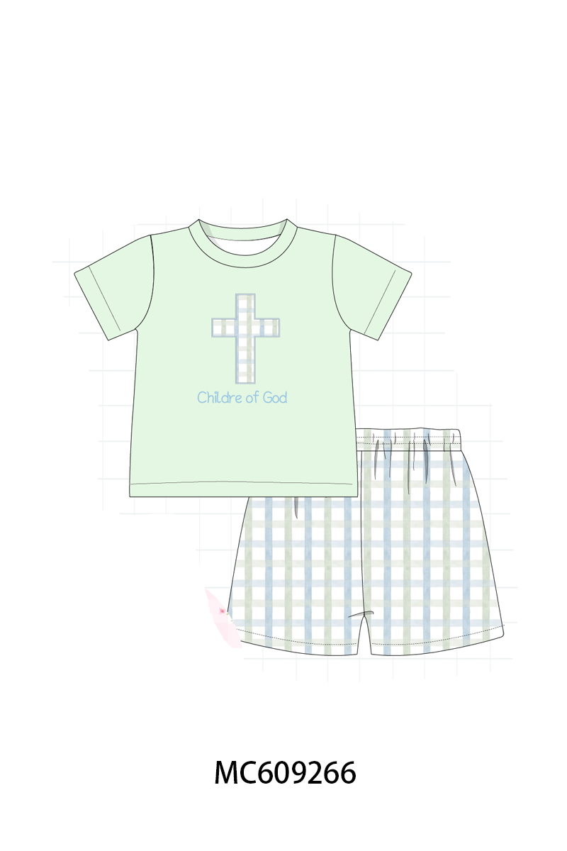 PO104 Pink child of god embroidery cross floral collection