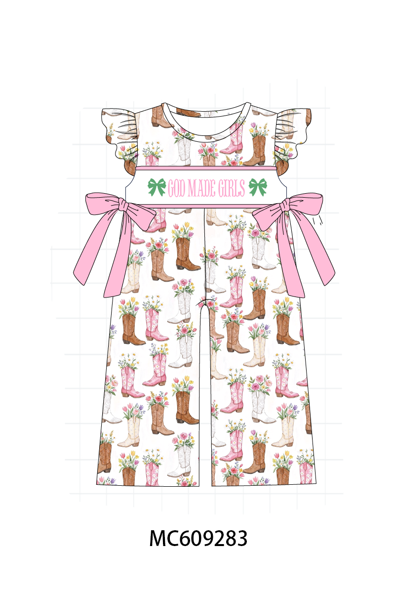 PO104 Pink god made girls embroidery boots collection