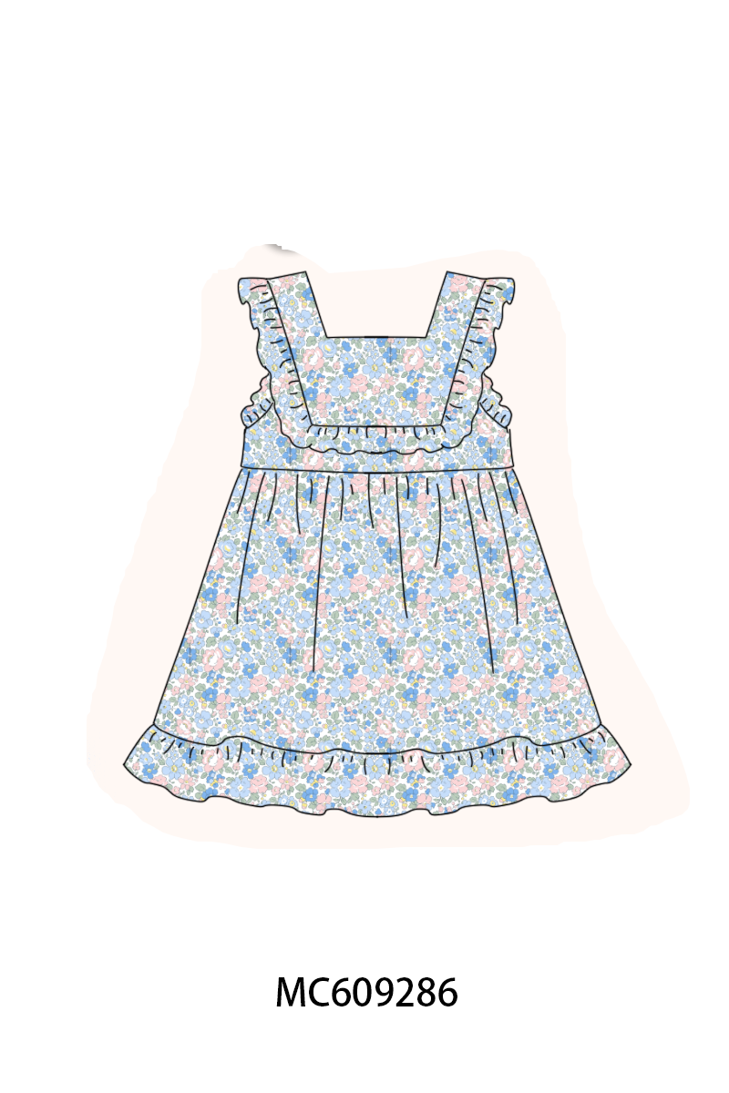 PO104 Blue floral ruffle collection
