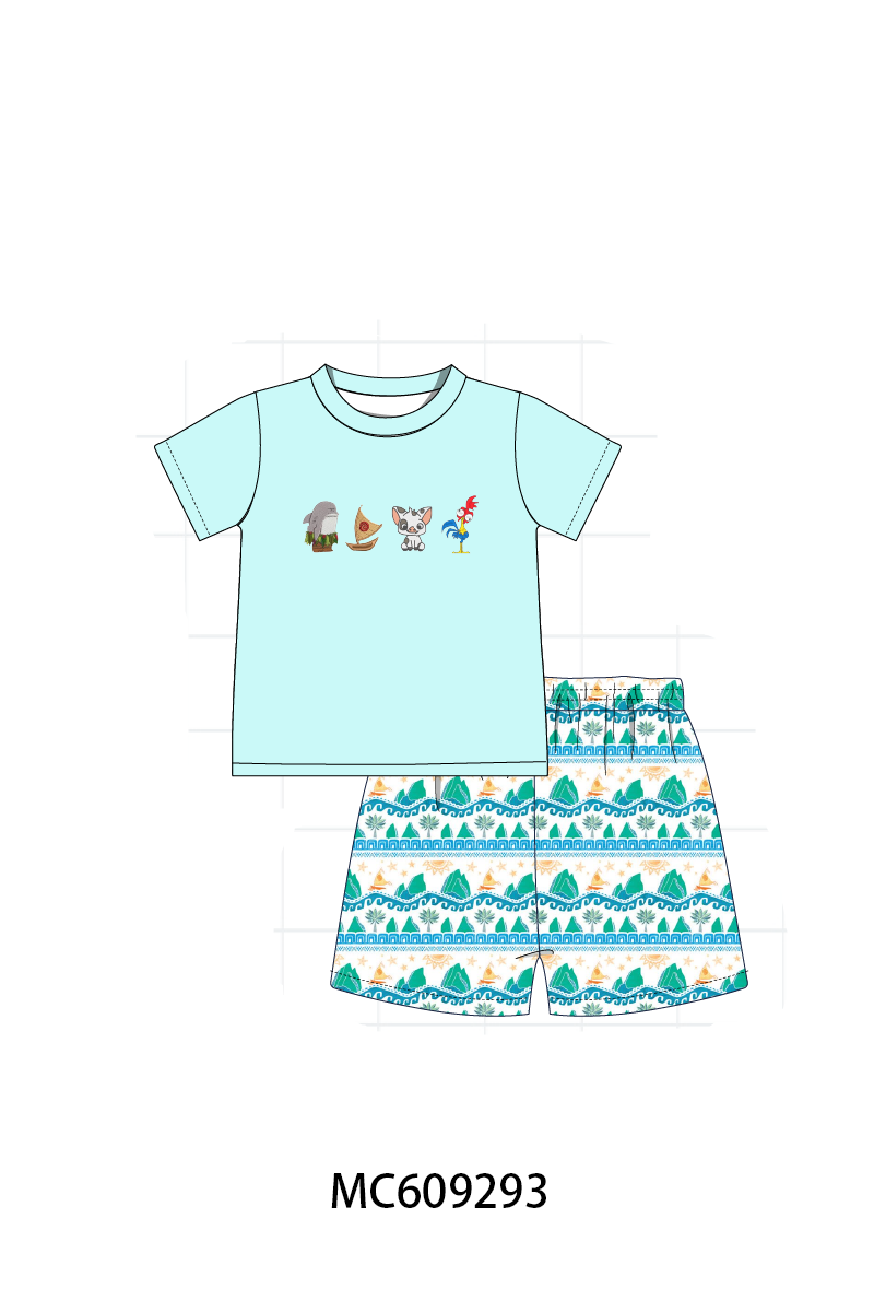 PO104 Blue Moana embroidery ruffle collection