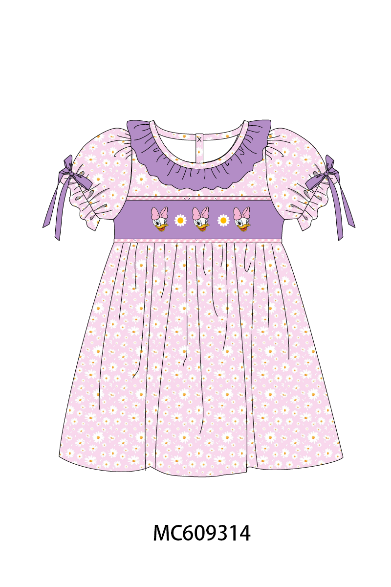 PO104 Purple character daisy embroidery collection