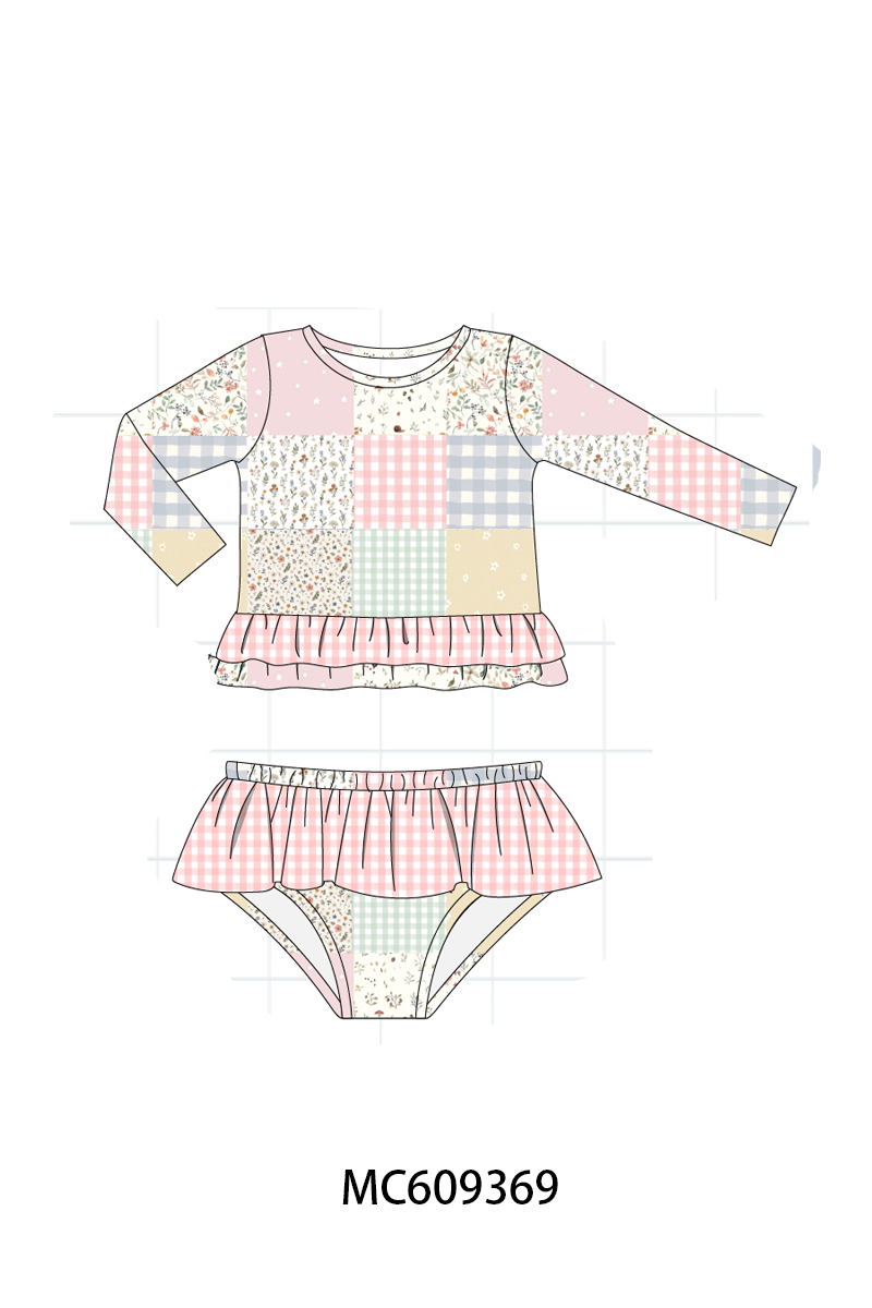 PO104 Pink floral patchwork ruffle collection 2