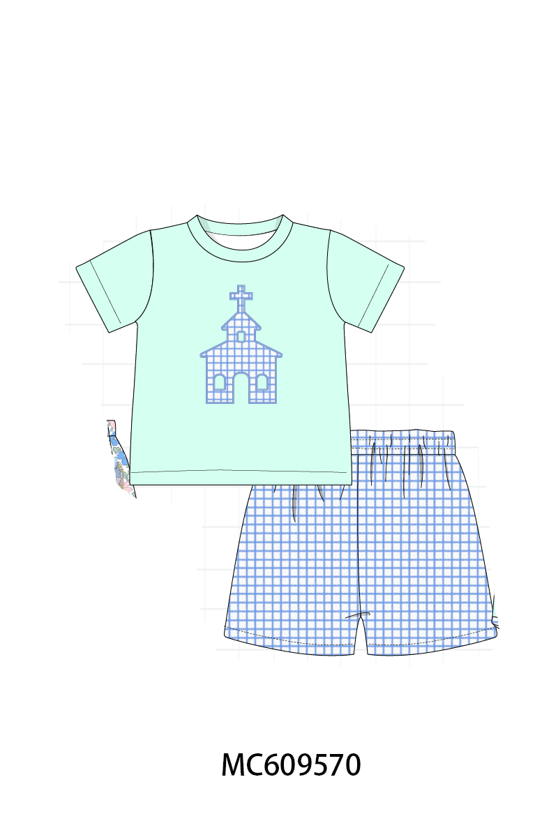 PO104 Pink&green castle applique floral collection