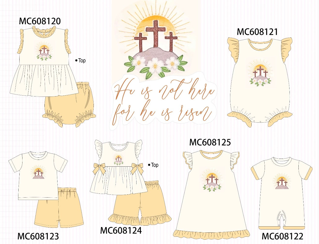 Yellow Cross Floral Embroidery PO101
