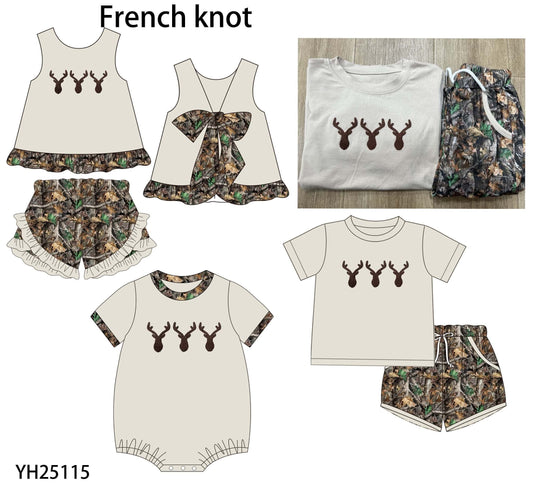 Deer Trio French Knot