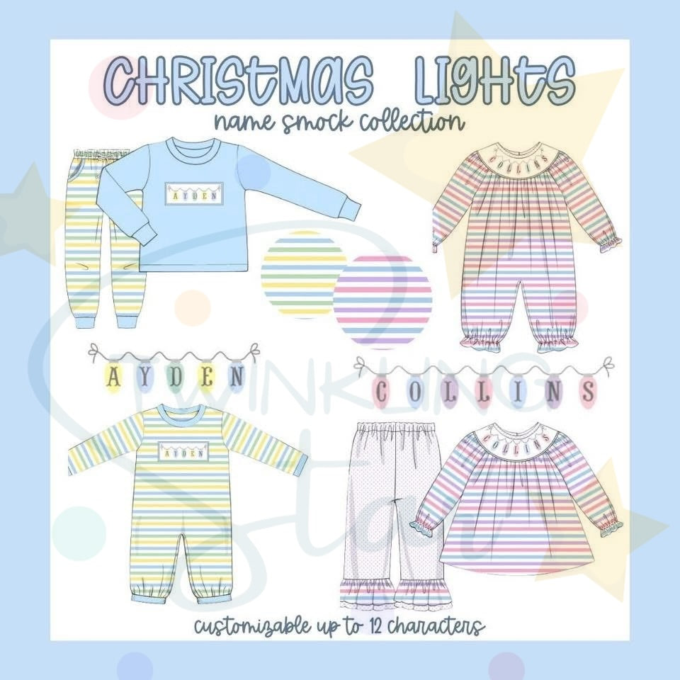 Christmas Lights Name Smock SGS