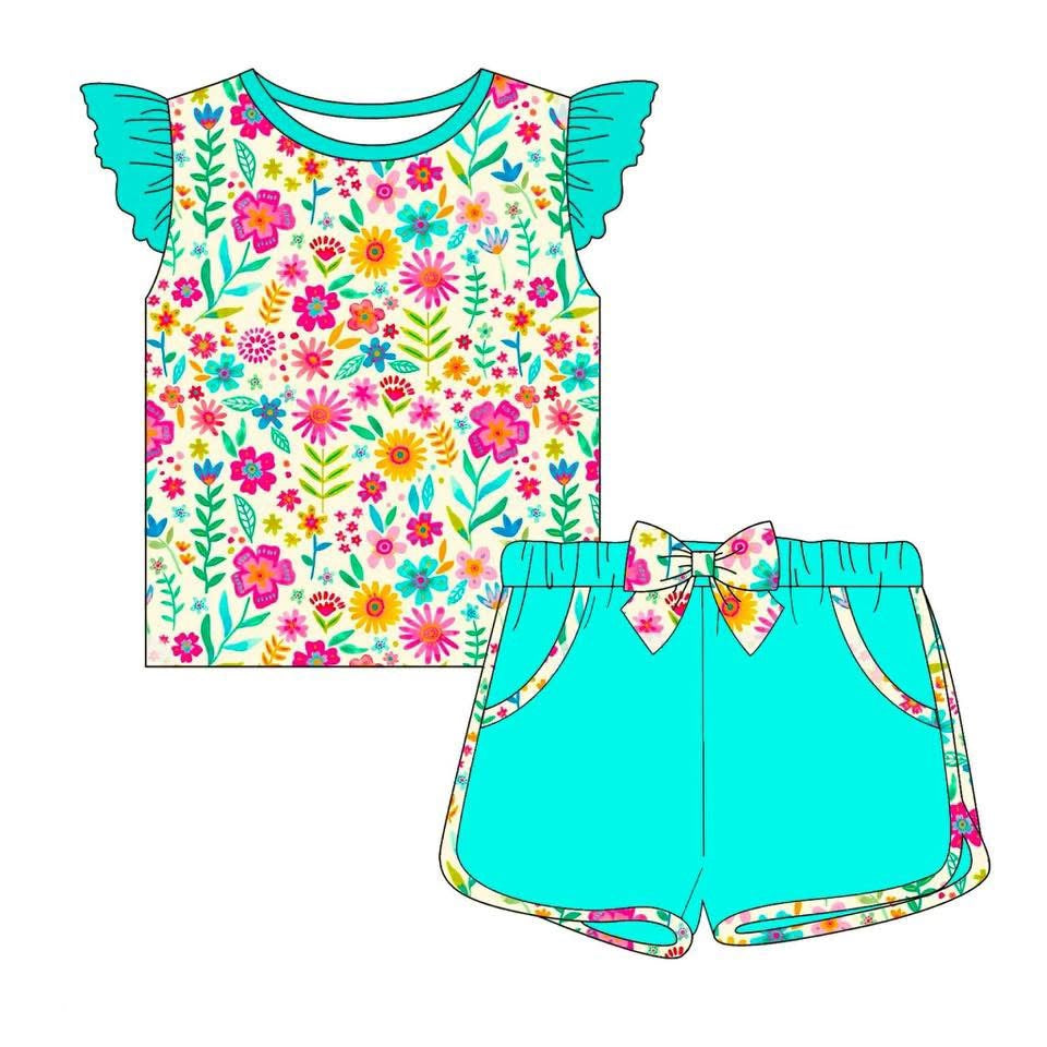 Summer Floral Bamboo Short Sets