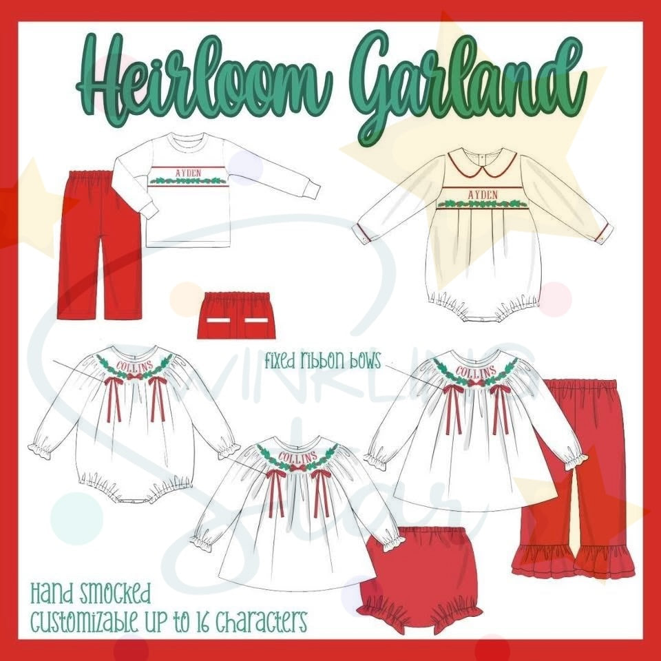 Heirloom Garland Name Smock SGS