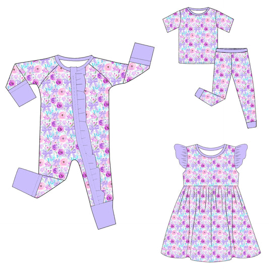 Lavendar Floral Bamboo