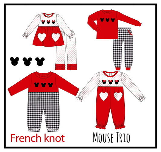 French Knot Mouse Trio