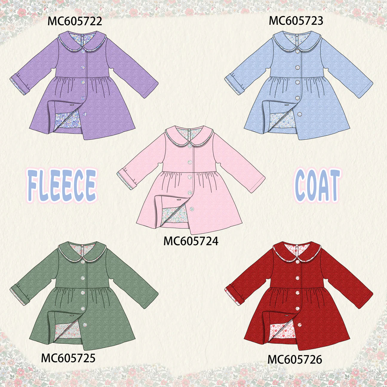 PO93 Multicolored Fleece Girl Coat