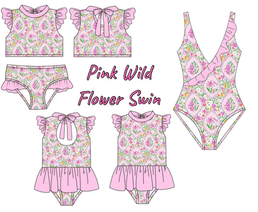 Pink Wild Flower Swim