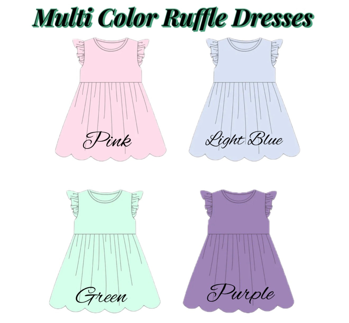 Multi Colored Ruffle Dresses PO100