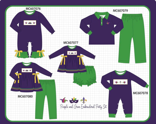 PO98 Dark Purple Mardi Gra Embroidery Collection