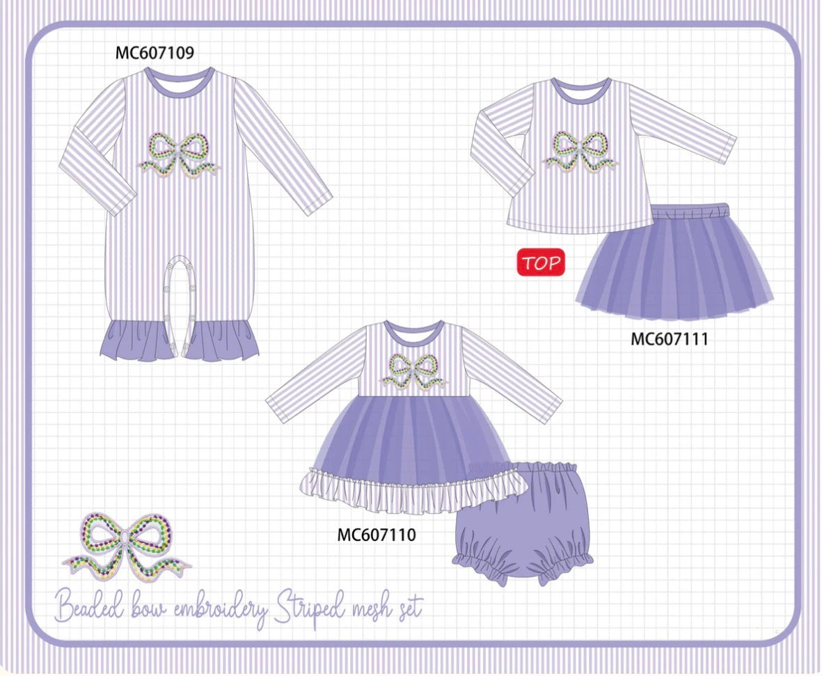PO98 Lavender Mardi Gra Bow Collection