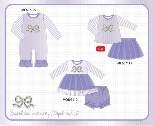 PO98 Lavender Mardi Gra Bow Collection