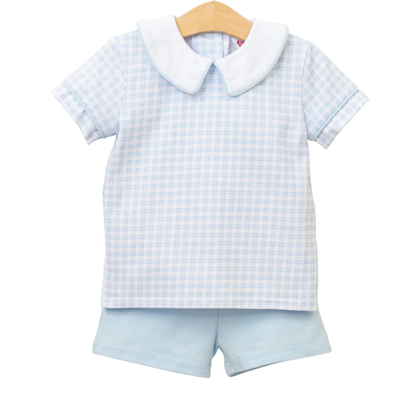 JellyBean Powder Blue Plaid Short Set