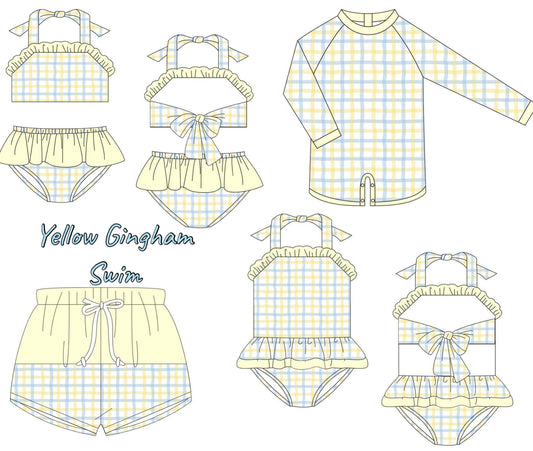 Yellow Gingham Swim