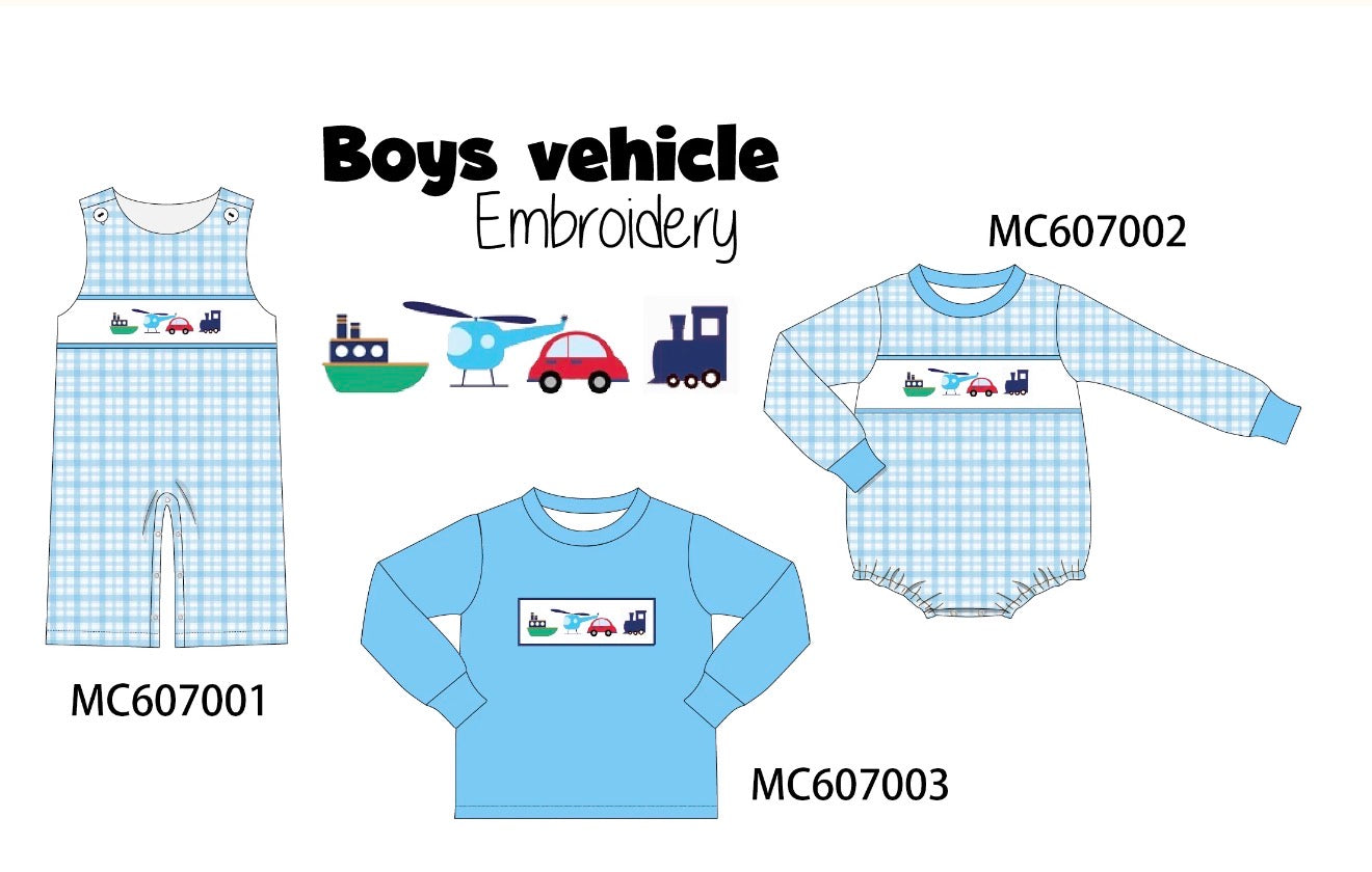 PO98 Boys Vehicle Embroidery