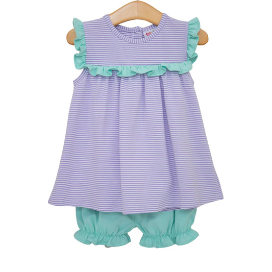 JellyBean Lavender Stripe Mint Bloomer Set