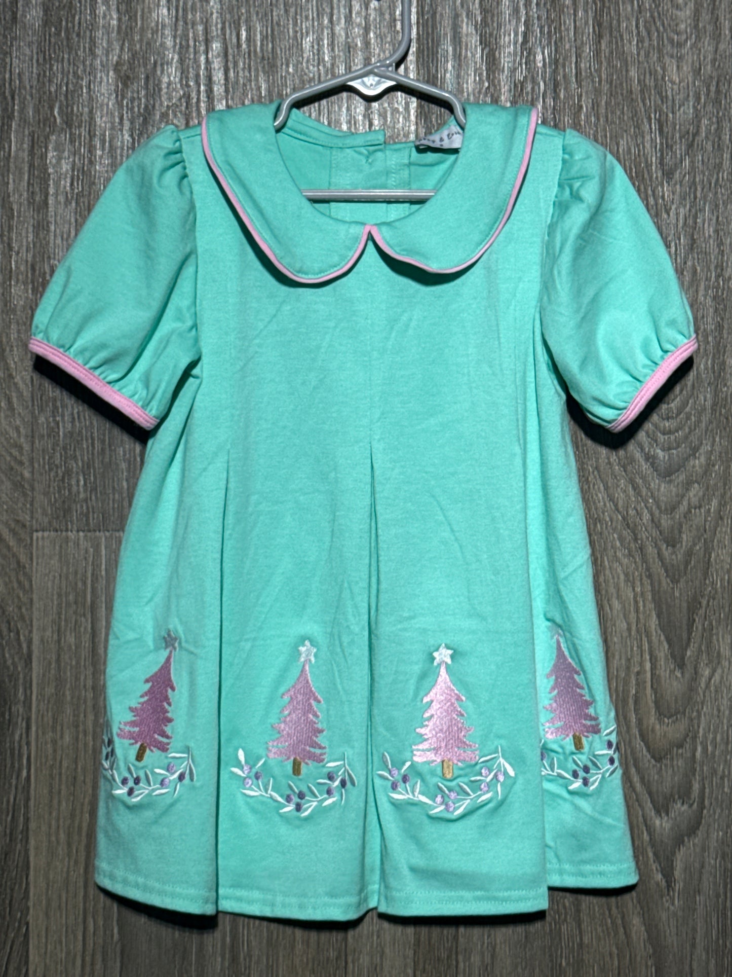 Mint w/ Pink Trees Dress