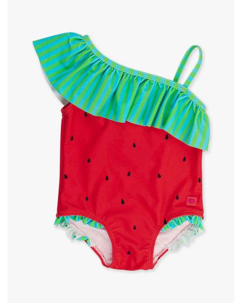 Ruffle Butts Watermelon One Shoulder