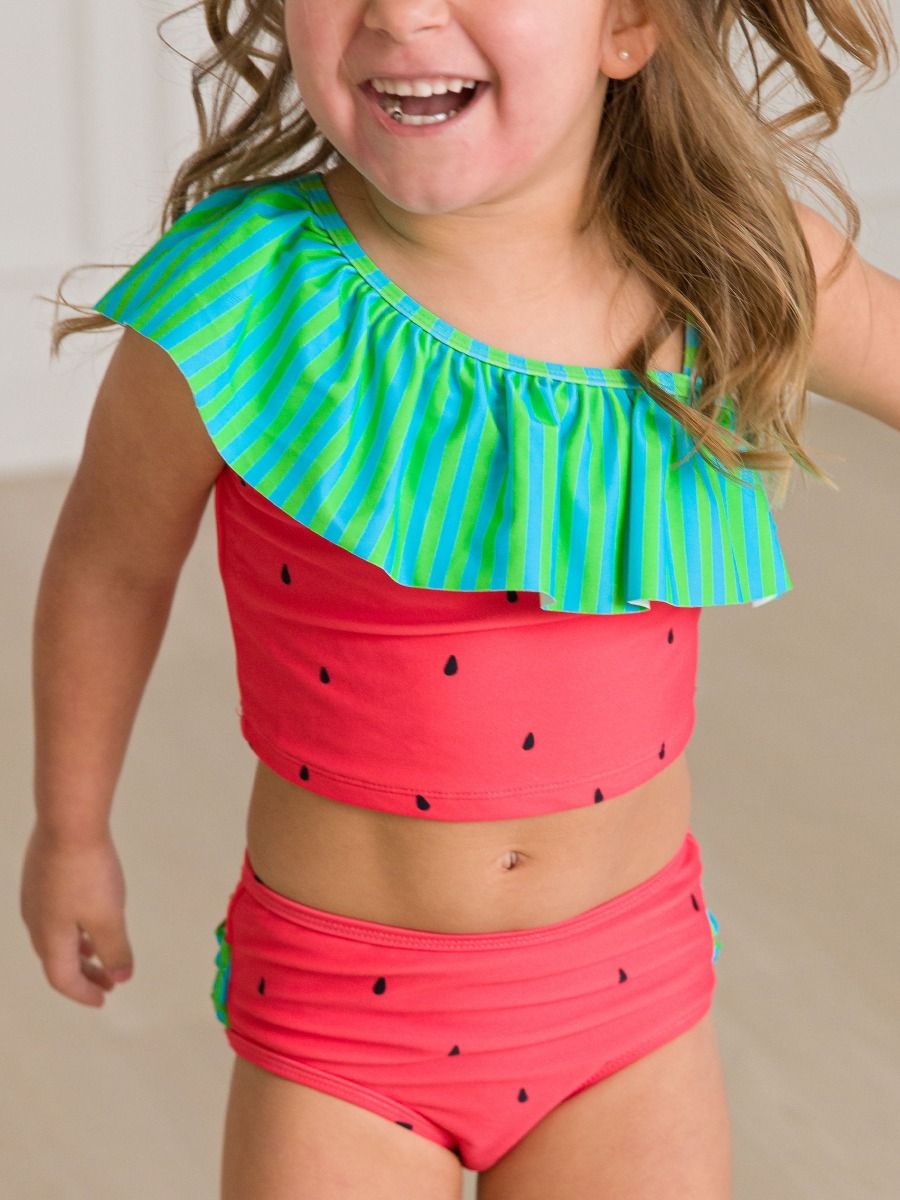 Ruffle Butts Watermelon One Shoulder Tankini