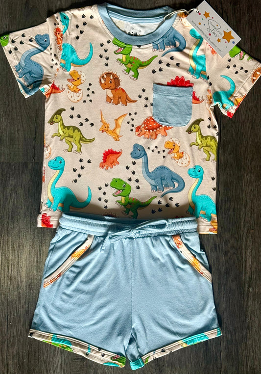 Dino Bamboo Short Set