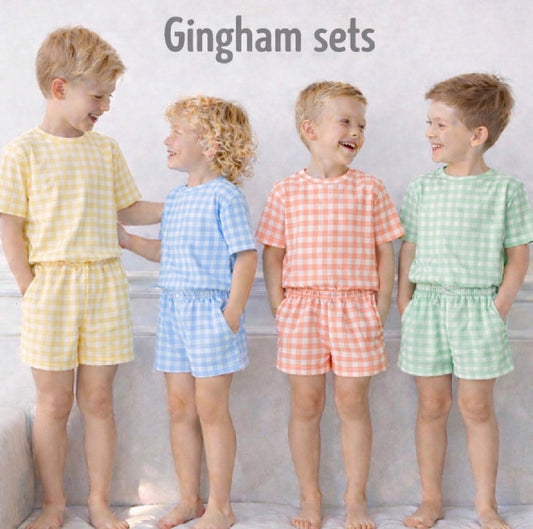 Boys Gingham Short Set