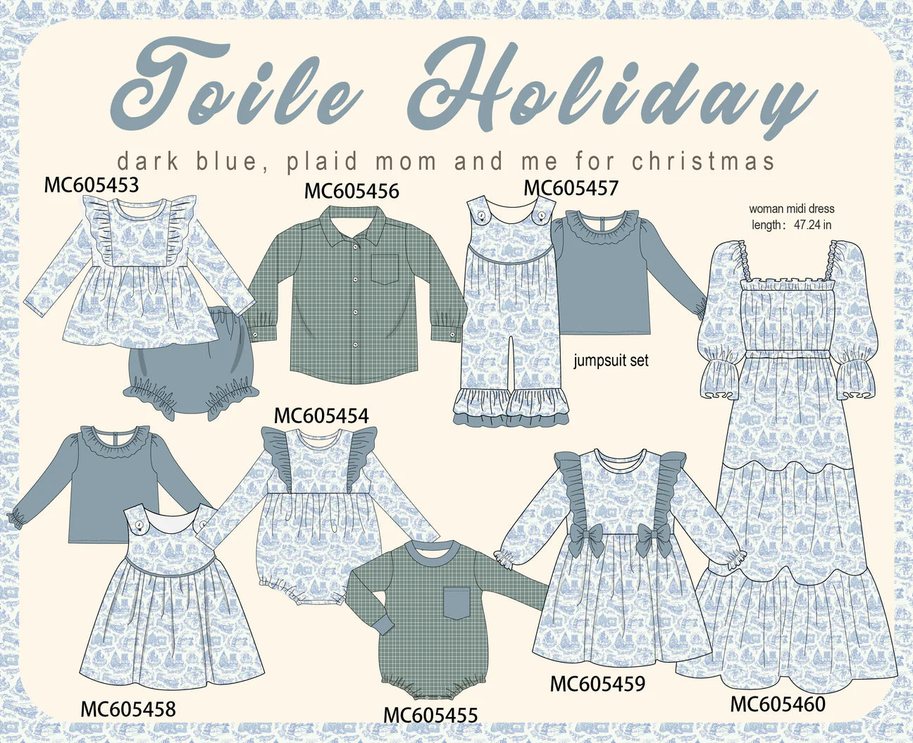PO 93  Blue Toile Holiday
