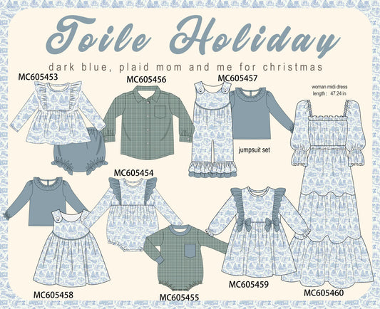 PO 93  Blue Toile Holiday