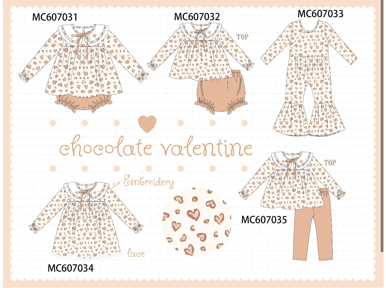 PO98 Chocolate Heart Embroidery Collection
